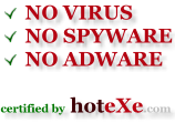 No Virus No Spyware No Adware certified by hoteXe.com