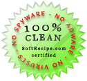No Spyware No Adware NoViruses 100% Clean SoftRecipe.com certified